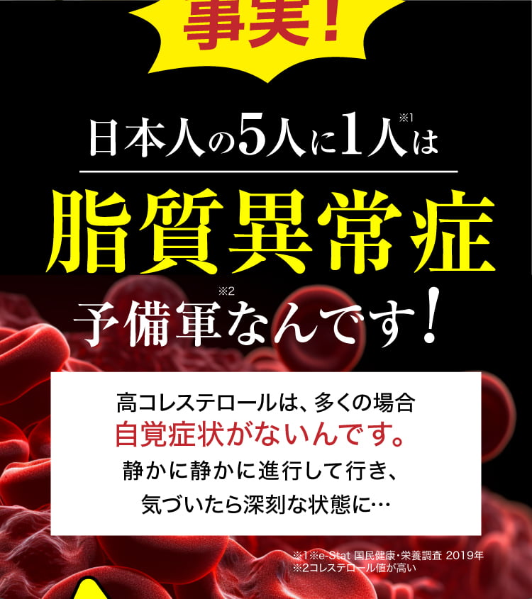 事実、日本人の5人に1人が脂質異常症予備軍