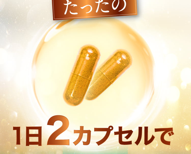 たったの1日2カプセルで